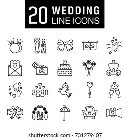 wedding line icons