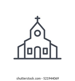 Wedding Line Outlined Icon Vector Church