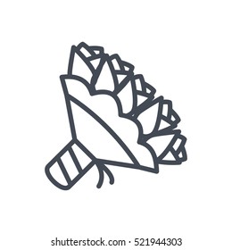 Wedding Line Outlined Icon Vector Bouquete