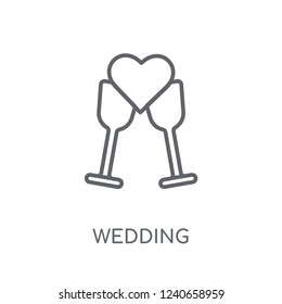 Wedding linear icon. Modern outline Wedding logo concept on white background from Birthday party and wedding collection. Suitable for use on web apps, mobile apps and print media.