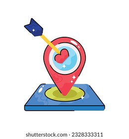 Esbozo del vector del doodle de ubicación de casamiento Pegatina. archivo EPS 10