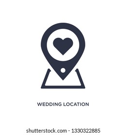 wedding location icon. Simple element illustration from birthday party and wedding concept. wedding location editable symbol design on white background. Can be use for web and mobile.