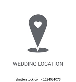 Wedding Location icon. Trendy Wedding Location logo concept on white background from Birthday party and wedding collection. Suitable for use on web apps, mobile apps and print media.