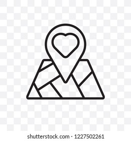 Wedding Location vector linear icon isolated on transparent background, Wedding Location transparency concept can be used for web and mobile