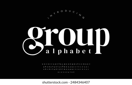 Wedding logo alphabet font and number. Typography luxury classic lettering serif fonts decorative logos vintage retro concept. vector illustration