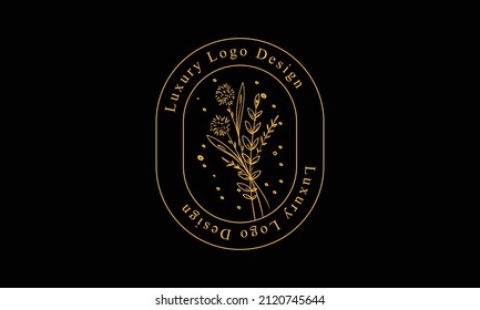 Logotipo de bodas, ilustración vectorial de diseño rústico botánico de moda diseño de logo floral para invitación de boda, RSVP, tarjetas de agradecimiento, guardar la tarjeta de fecha, ilustración vectorial.