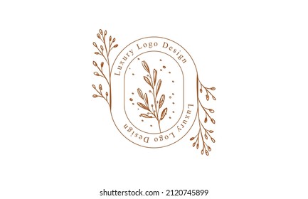 Wedding logo, Botanical rustic trendy greenery vector illustration Floral logo design for wedding invitation, RSVP, Thank you cards, save the date card, Vector illustration.