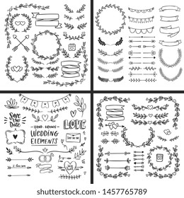 wedding , logo , and card ornament Collection
 Decoration Vector Ilustration