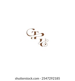 wedding logo concept TU bold and hairline initial letter elegant curve monogram