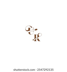 conceito logotipo de casamento UR negrito e linha de cabelo letra inicial elegante curva monograma