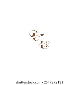 wedding logo concept UU bold and hairline initial letter elegant curve monogram