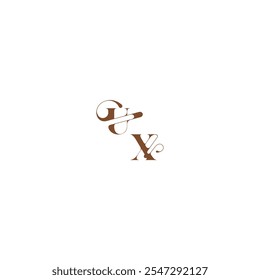 concepto de logotipo de boda UX negrita y línea de cabello letra inicial elegante curva monograma