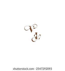 wedding logo concept VL bold and hairline initial letter elegant curve monogram