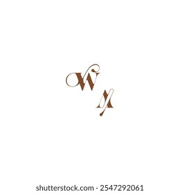 wedding logo concept WA bold and hairline initial letter elegant curve monogram