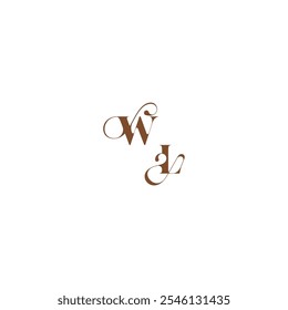 wedding logo concept WL bold and hairline initial letter elegant curve monogram
