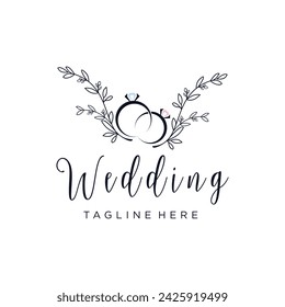 Diseño de logotipo de boda concepto creativo con decoración estilo único Vector Premium Parte 2