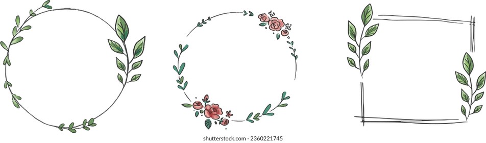 wedding logo design, minimalist floral empty frame, flower frame design vector. floral frames. minimalist floral frame vector. calligraphy blossoms or leaves design. colourful leaves frames. frames.