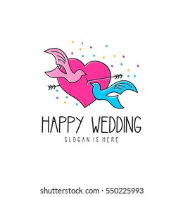 Wedding logo design template