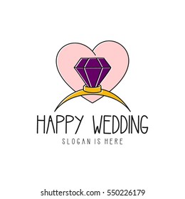Wedding logo design template