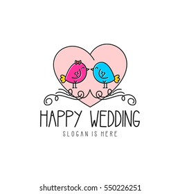 Wedding logo design template