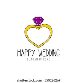 Wedding logo design template