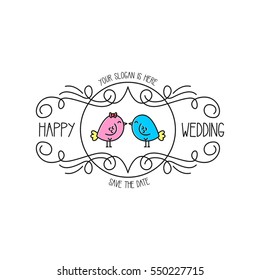 Wedding logo design template