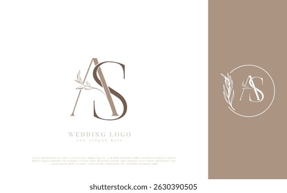 AS Wedding Logo Elegant Floral Monogram for Invitations