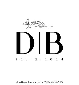 Wedding logo elegant and refined monogram collection