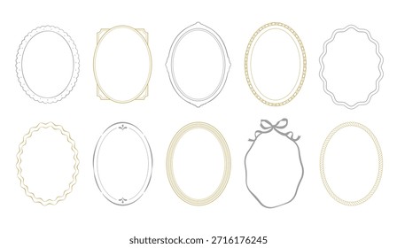 Wedding Logo Frame Minimal Classic Vintage Oval Border Collection