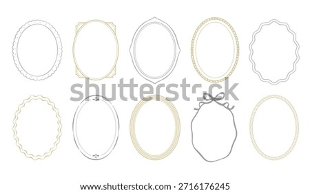 Wedding Logo Frame Minimal Classic Vintage Oval Border Collection