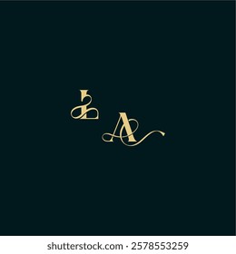 wedding logo initial bold concept design letter elegant and curvy style monogram LA