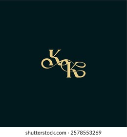 wedding logo initial bold concept design letter elegant and curvy style monogram KK