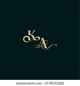 wedding logo initial bold concept design letter elegant and curvy style monogram KA