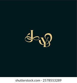 wedding logo initial bold concept design letter elegant and curvy style monogram JY