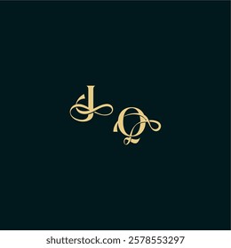 wedding logo initial bold concept design letter elegant and curvy style monogram JQ
