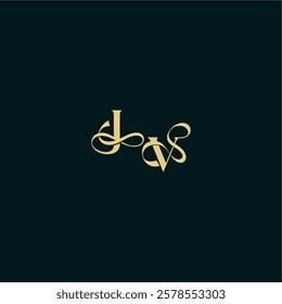 wedding logo initial bold concept design letter elegant and curvy style monogram JV