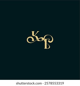 wedding logo initial bold concept design letter elegant and curvy style monogram KT