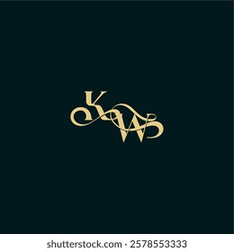 wedding logo initial bold concept design letter elegant and curvy style monogram KW