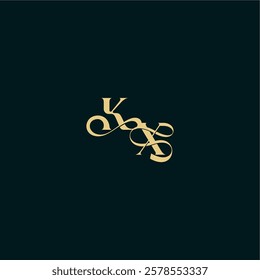 wedding logo initial bold concept design letter elegant and curvy style monogram KX