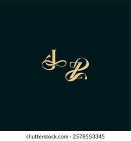 wedding logo initial bold concept design letter elegant and curvy style monogram JZ