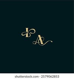 wedding logo initial bold concept design letter elegant and curvy style monogram IA