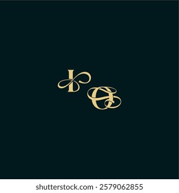 wedding logo initial bold concept design letter elegant and curvy style monogram IO