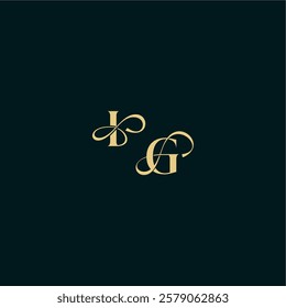 wedding logo initial bold concept design letter elegant and curvy style monogram IG