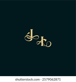 wedding logo initial bold concept design letter elegant and curvy style monogram JL