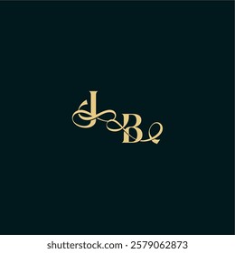 wedding logo initial bold concept design letter elegant and curvy style monogram JB