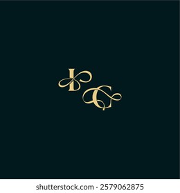 wedding logo initial bold concept design letter elegant and curvy style monogram IC