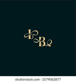 wedding logo initial bold concept design letter elegant and curvy style monogram IB