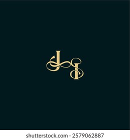 wedding logo initial bold concept design letter elegant and curvy style monogram JI