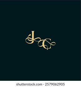 wedding logo initial bold concept design letter elegant and curvy style monogram JC