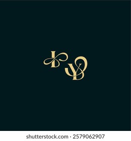 wedding logo initial bold concept design letter elegant and curvy style monogram IY
